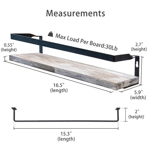 Floating Shelves with Towel Bar