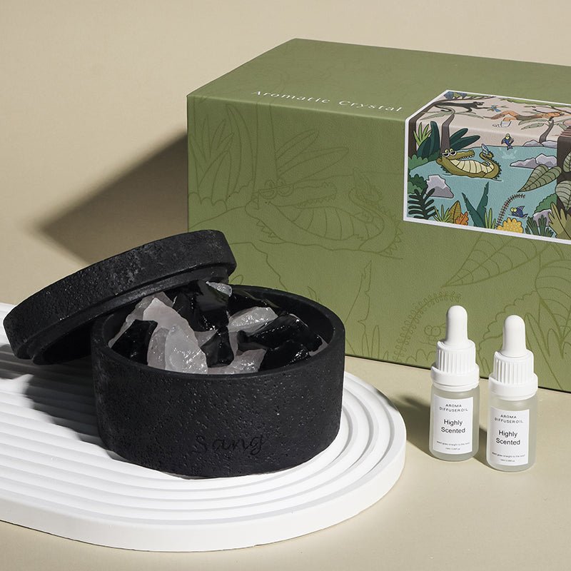 Aromatherapy Crystal Stone and Oil Diffuser Set - Large - Misty Dusk