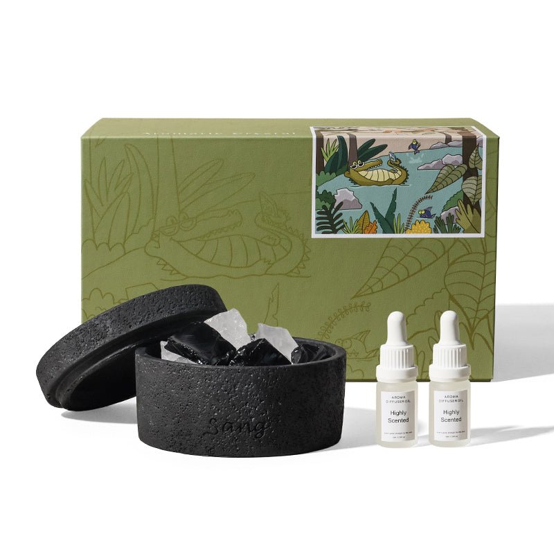 Aromatherapy Crystal Stone and Oil Diffuser Set - Large - Misty Dusk