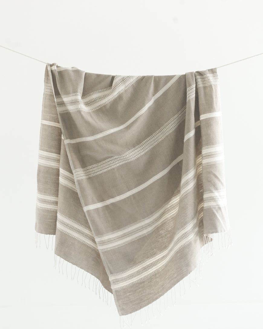 Aden Cotton Bath Towel Stone with Natural