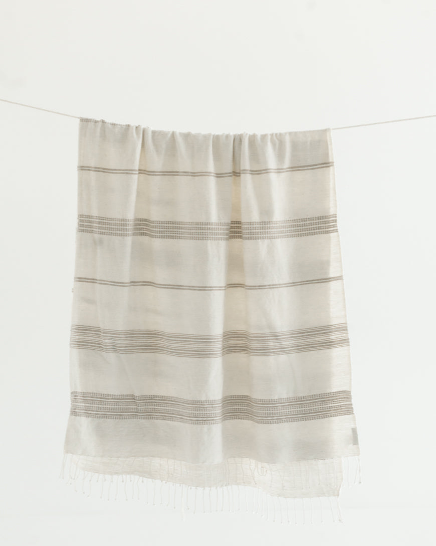 Aden Cotton Bath Towel Natural with Stone