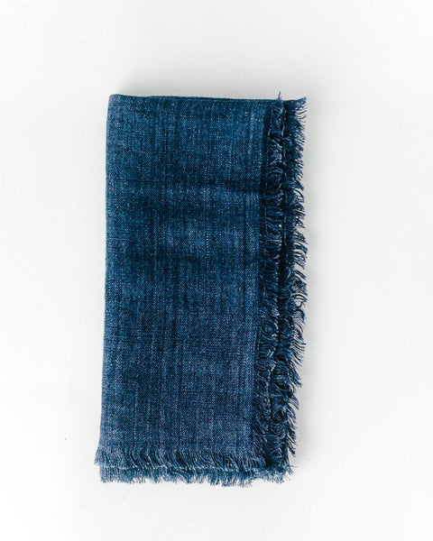 Stone Washed Linen Dinner Napkins Navy