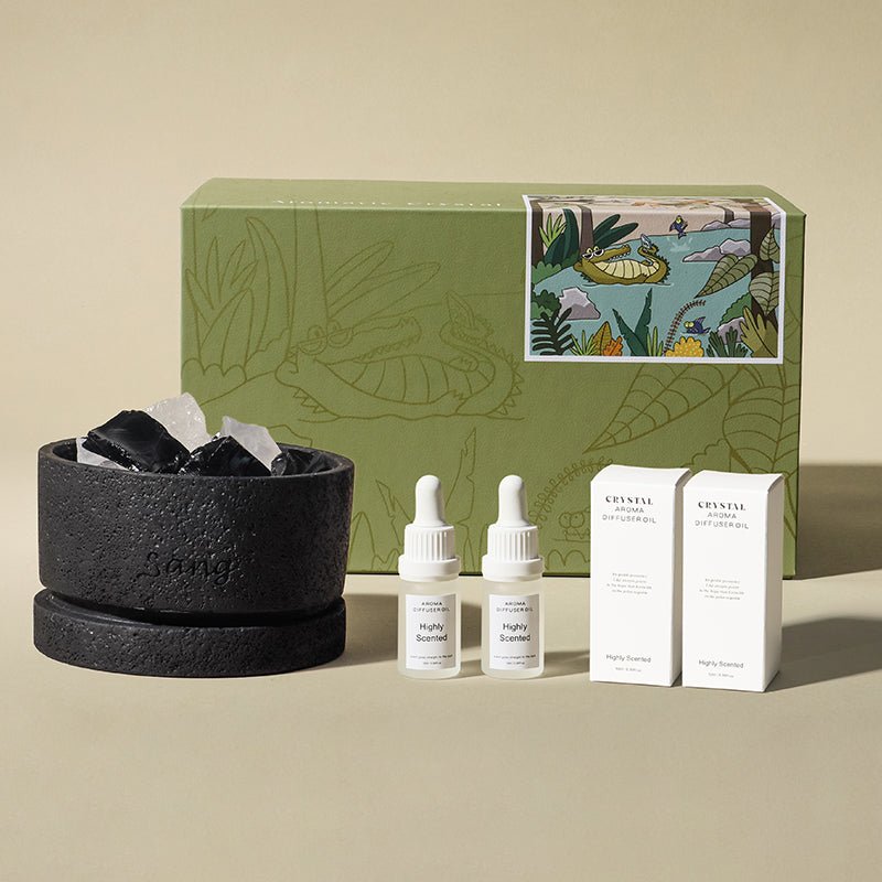Aromatherapy Crystal Stone and Oil Diffuser Set - Large - Misty Dusk