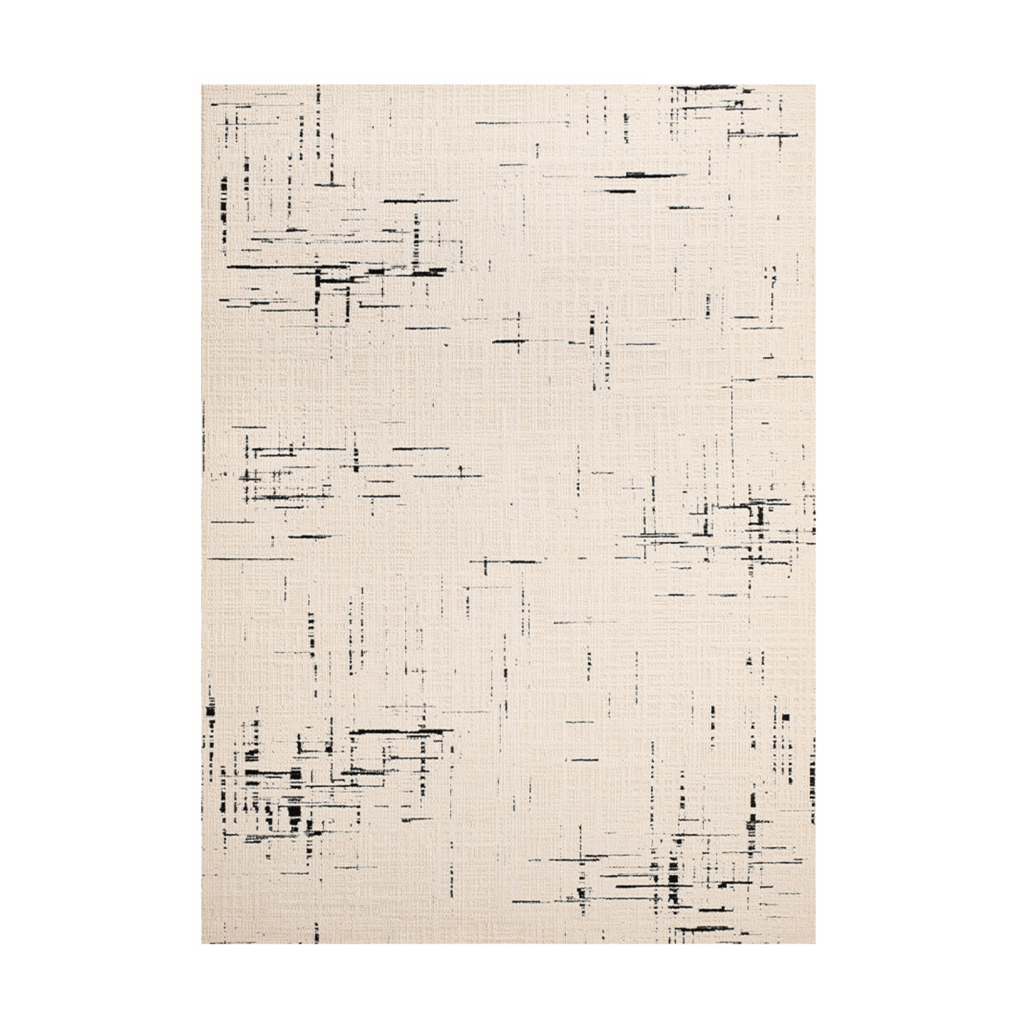 Abstract Cream Area Rug – Waterproof & Stain-Resistant