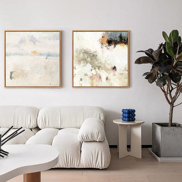 Modern Abstract Wall Art Set– Hand Painted Wall Decor Pairs of Two