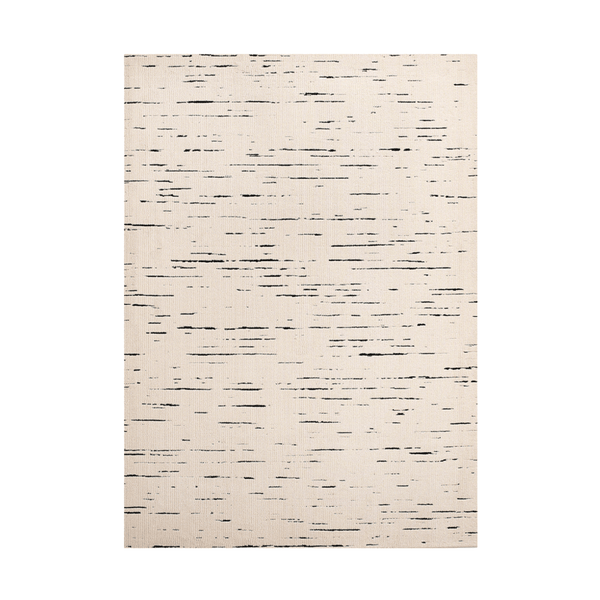 Black Strip Cream Area Rug – Waterproof & Stain-Resistant