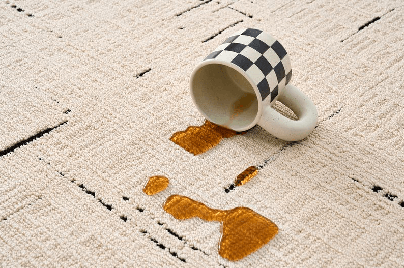Abstract Cream Area Rug – Waterproof & Stain-Resistant