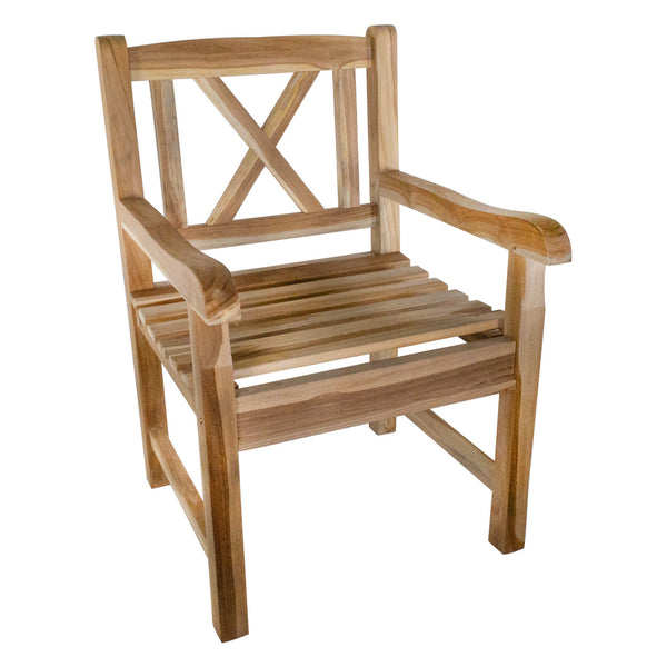 Åre Natural Teak Outdoor Patio Dining Chair with Arm Rests