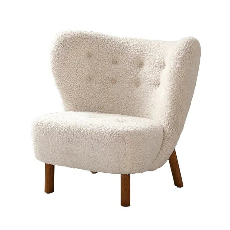 Chic Tufted White Lounge Chair