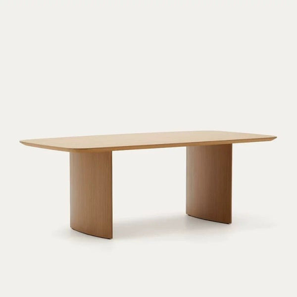 Solid Red Oak Dining Table | Warm Wood Finish with Rounded Corners