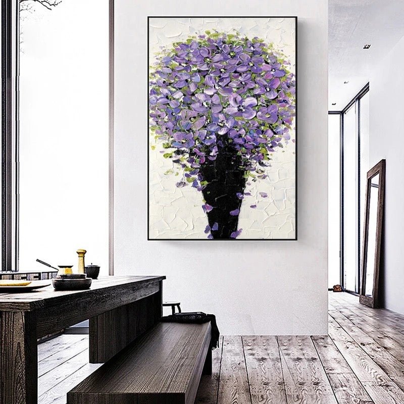 Purple Flowers Acrylic Wall Art