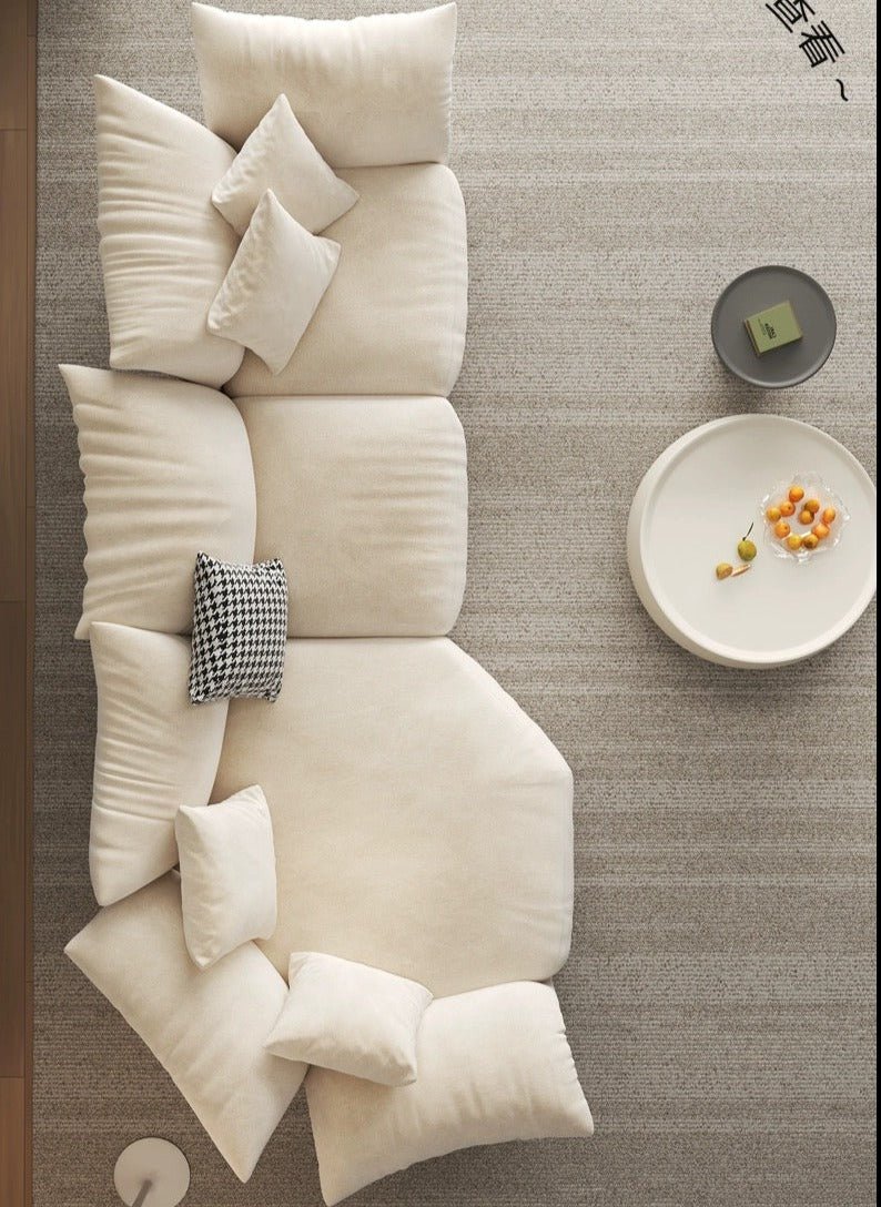Petala Cream Sectional Sofa with Chaise