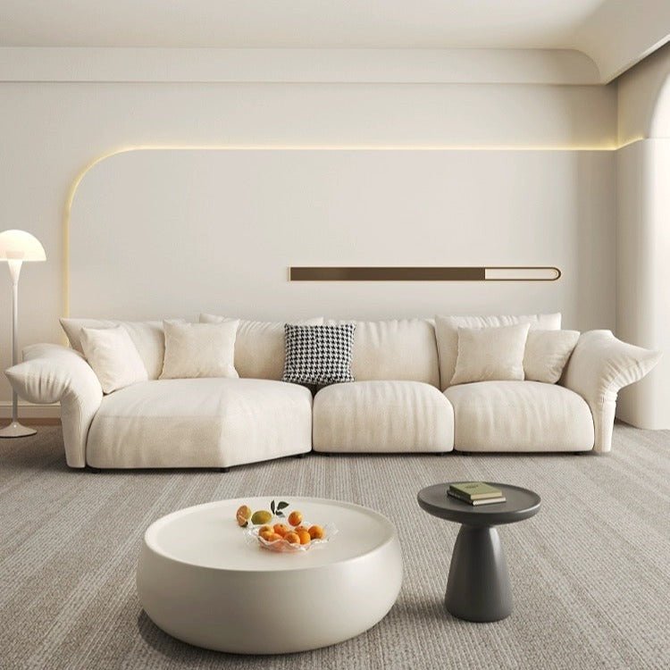 Petala Cream Sectional Sofa with Chaise