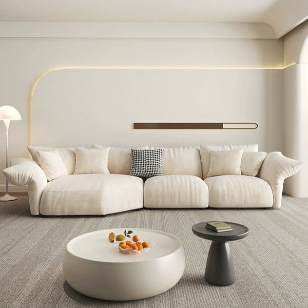Petala Cream Sectional Sofa with Chaise