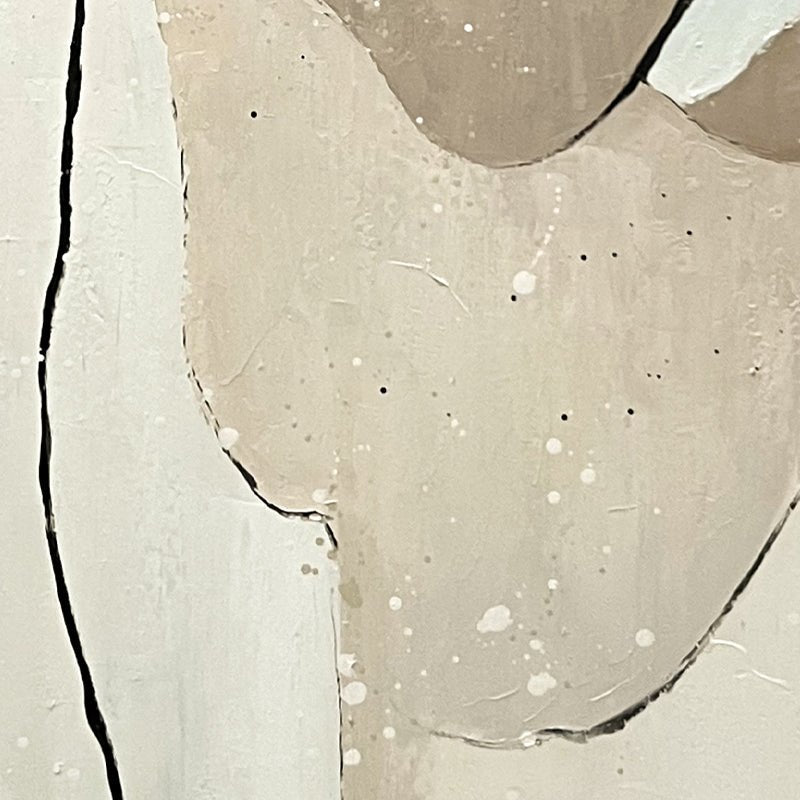 Modern Abstract Wall Art Set– Hand Painted Wall Decor Pairs of Two-"Minimalist Gray Stones"