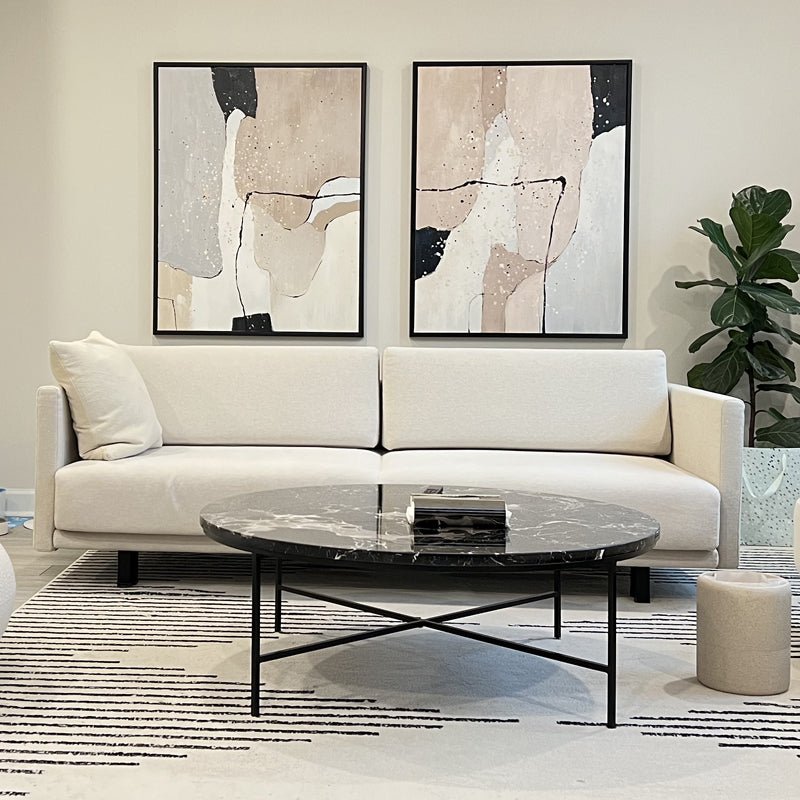Modern Abstract Wall Art Set– Hand Painted Wall Decor Pairs of Two-"Minimalist Gray Stones"