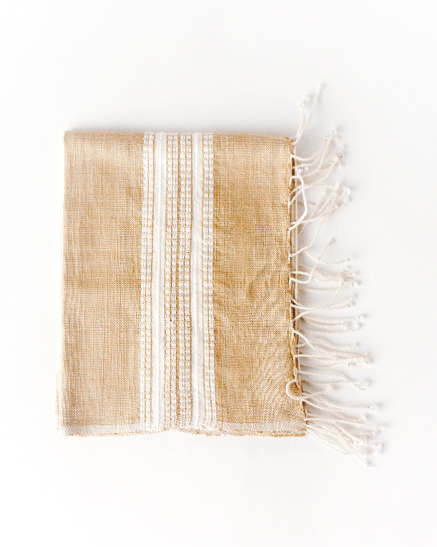 Aden Cotton Hand Towel Beige with Natural