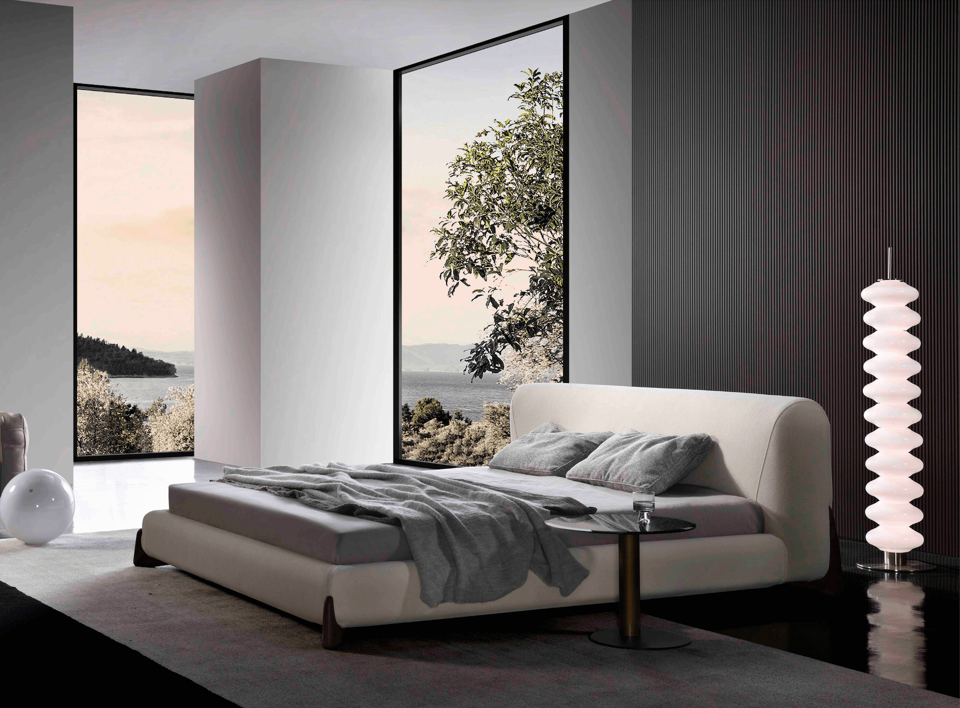 Plush Upholstered Cloud-Like Bed Frame – White