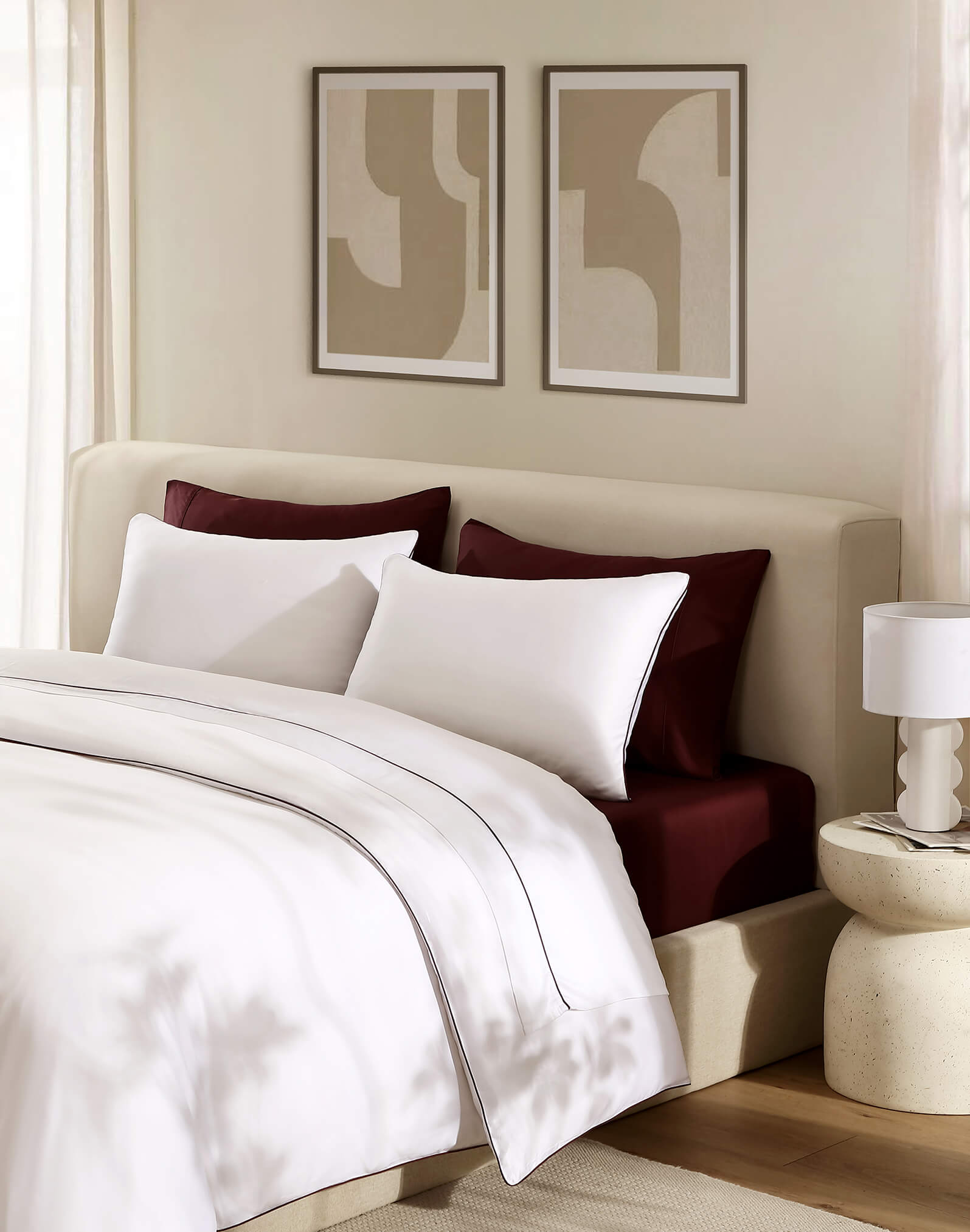 Luxe Bamboo Top Sheet with Piping