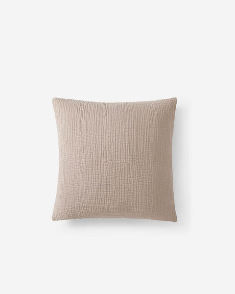 Snug Muslin Throw Pillow Clay