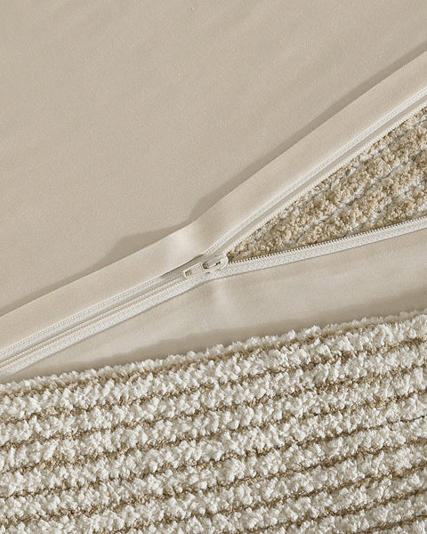 Two-Tone Snug Ribbed Bamboo Duvet Cover