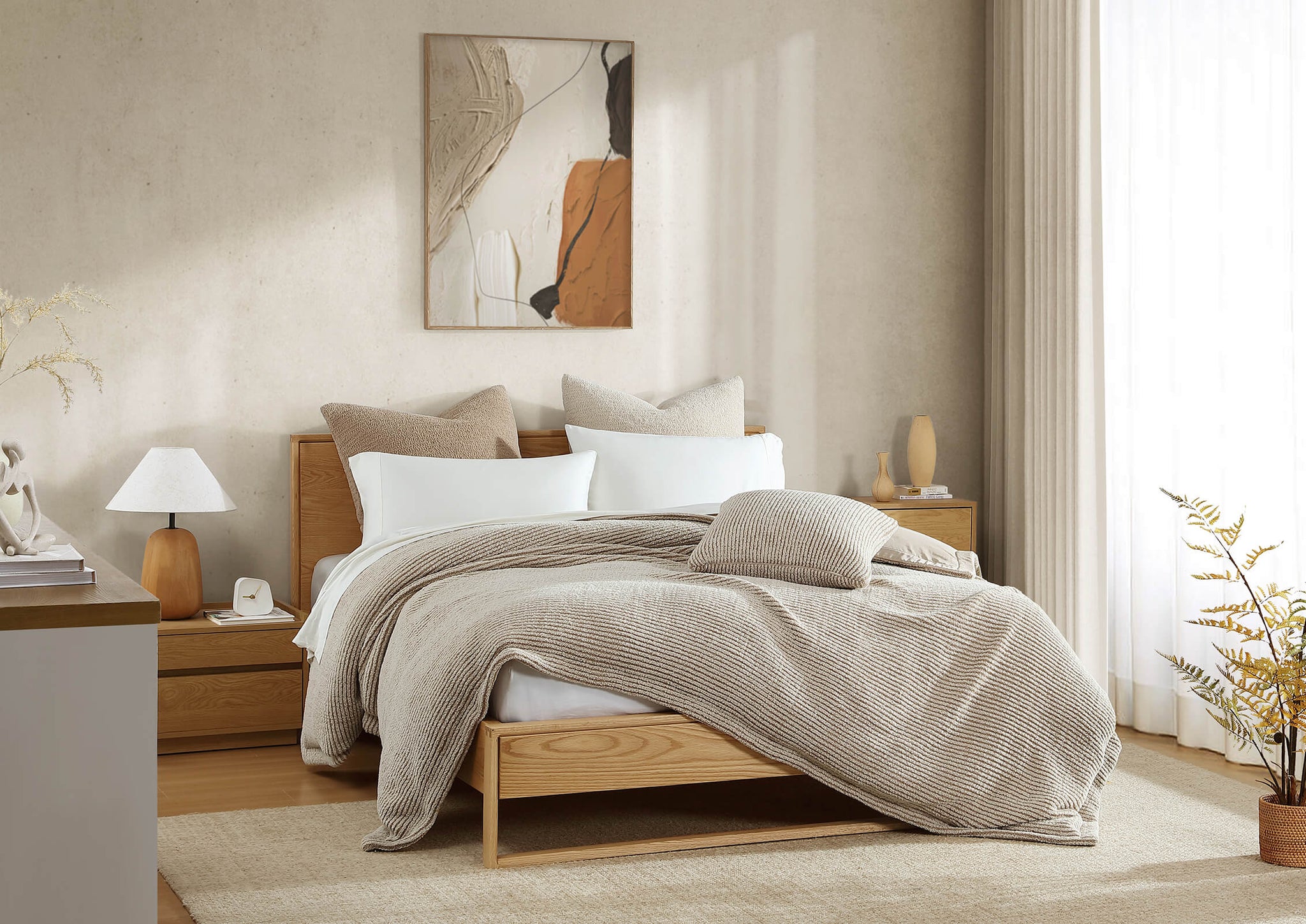 Two-Tone Snug Ribbed Bamboo Duvet Cover