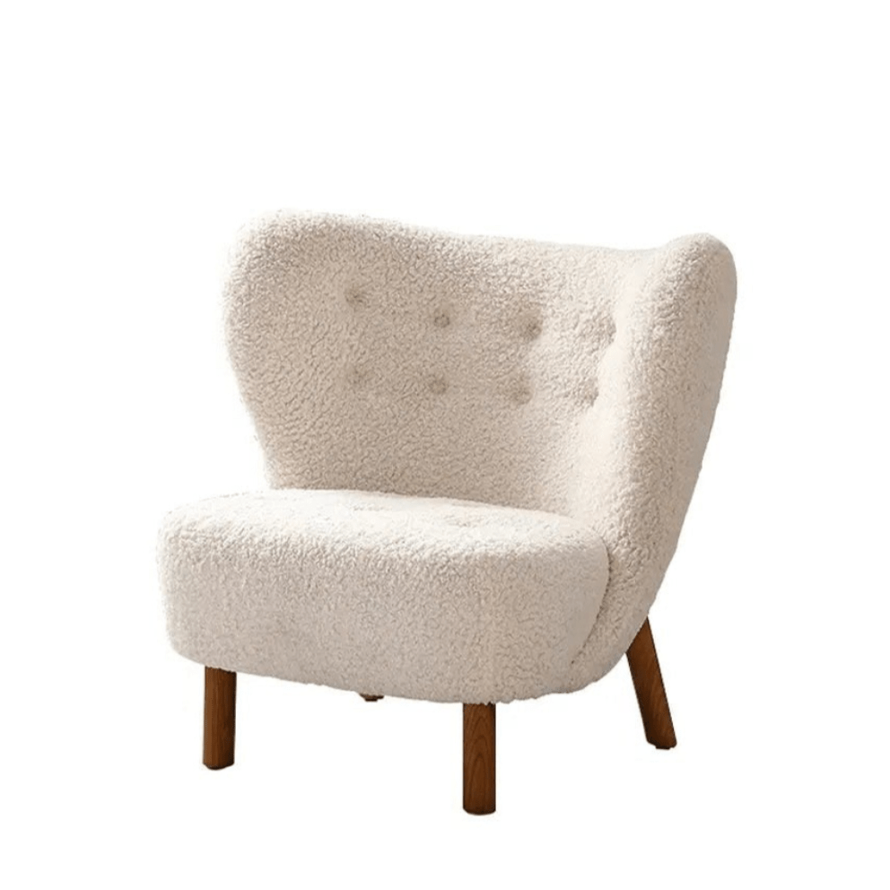 Chic Tufted White Lounge Chair