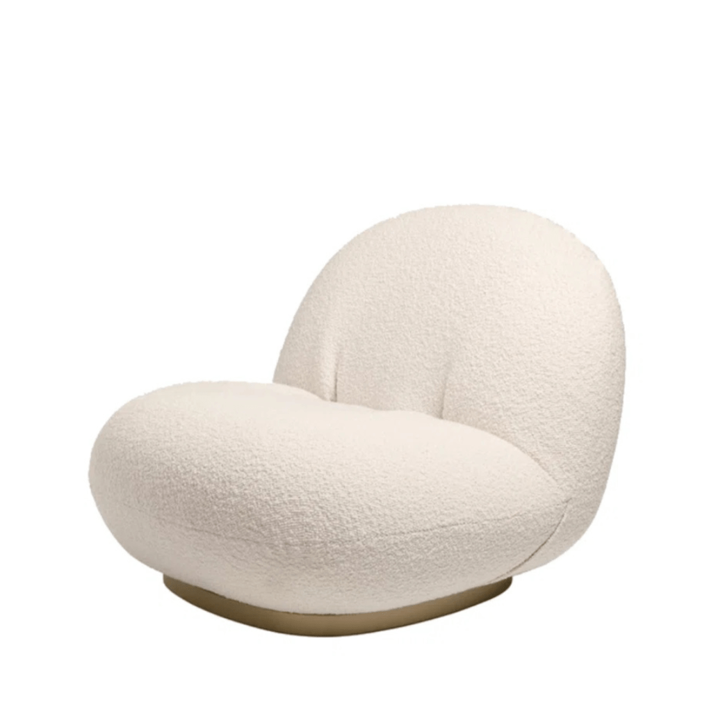 Plush White Lounger w/ Rotating Base