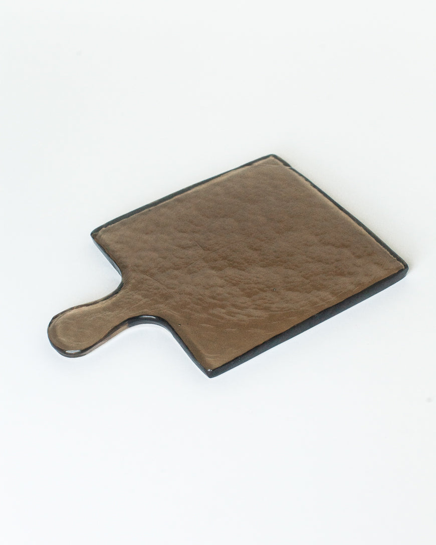 Hammered Glass Serving Boards Smoke