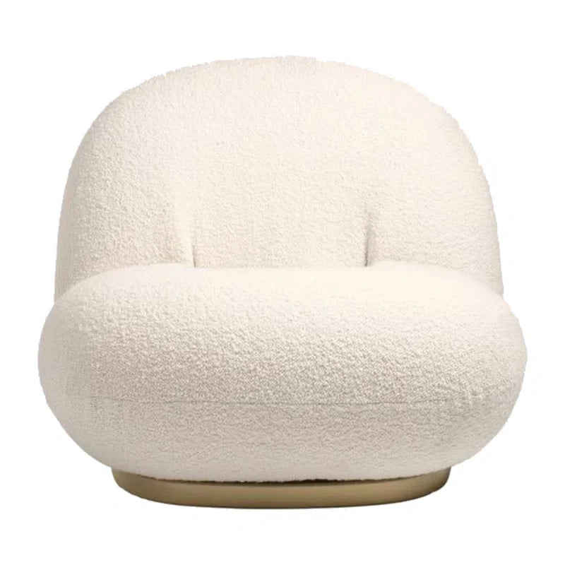 Plush White Lounger w/ Rotating Base
