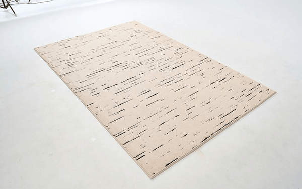 Black Strip Cream Area Rug – Waterproof & Stain-Resistant
