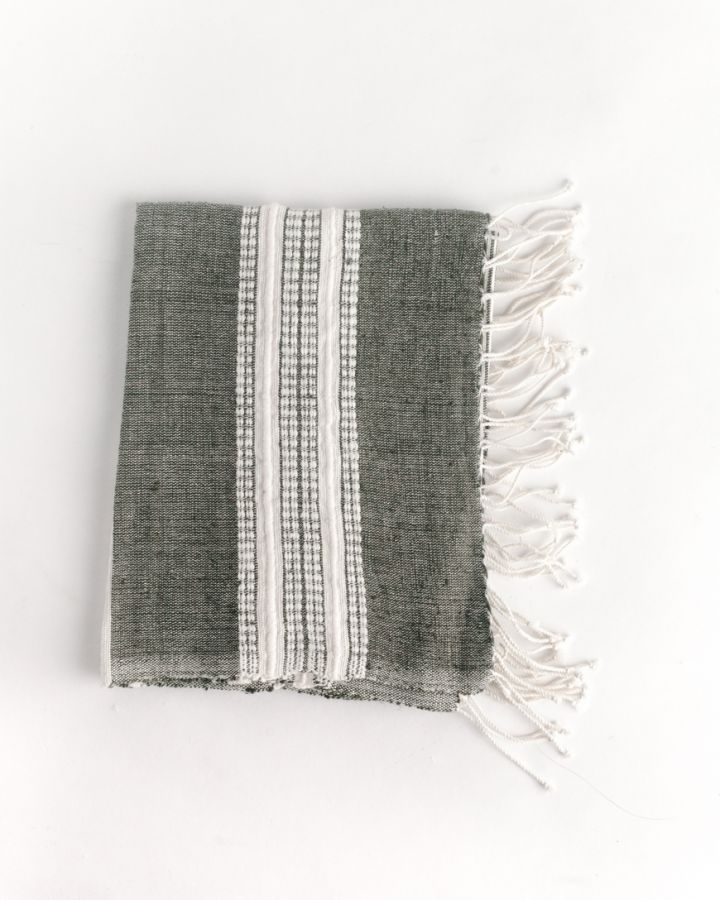 Aden Cotton Hand Towel Grey with Natural