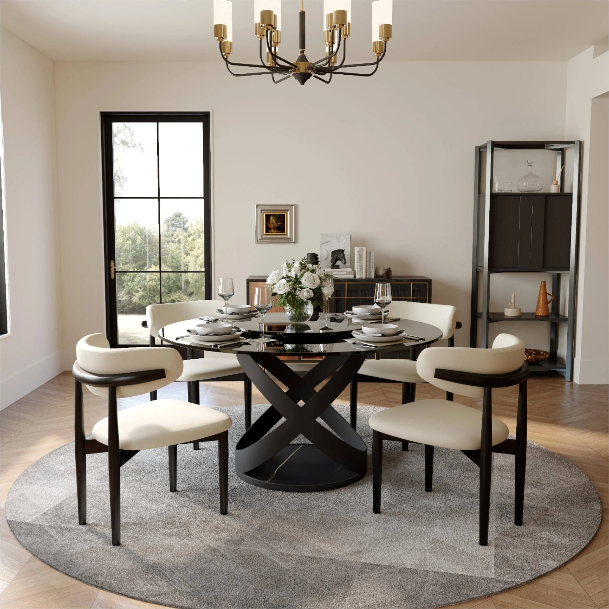 Mid-Century Modern Dining Chair | Solid Wood with Custom Upholstery Options (Set of Two)