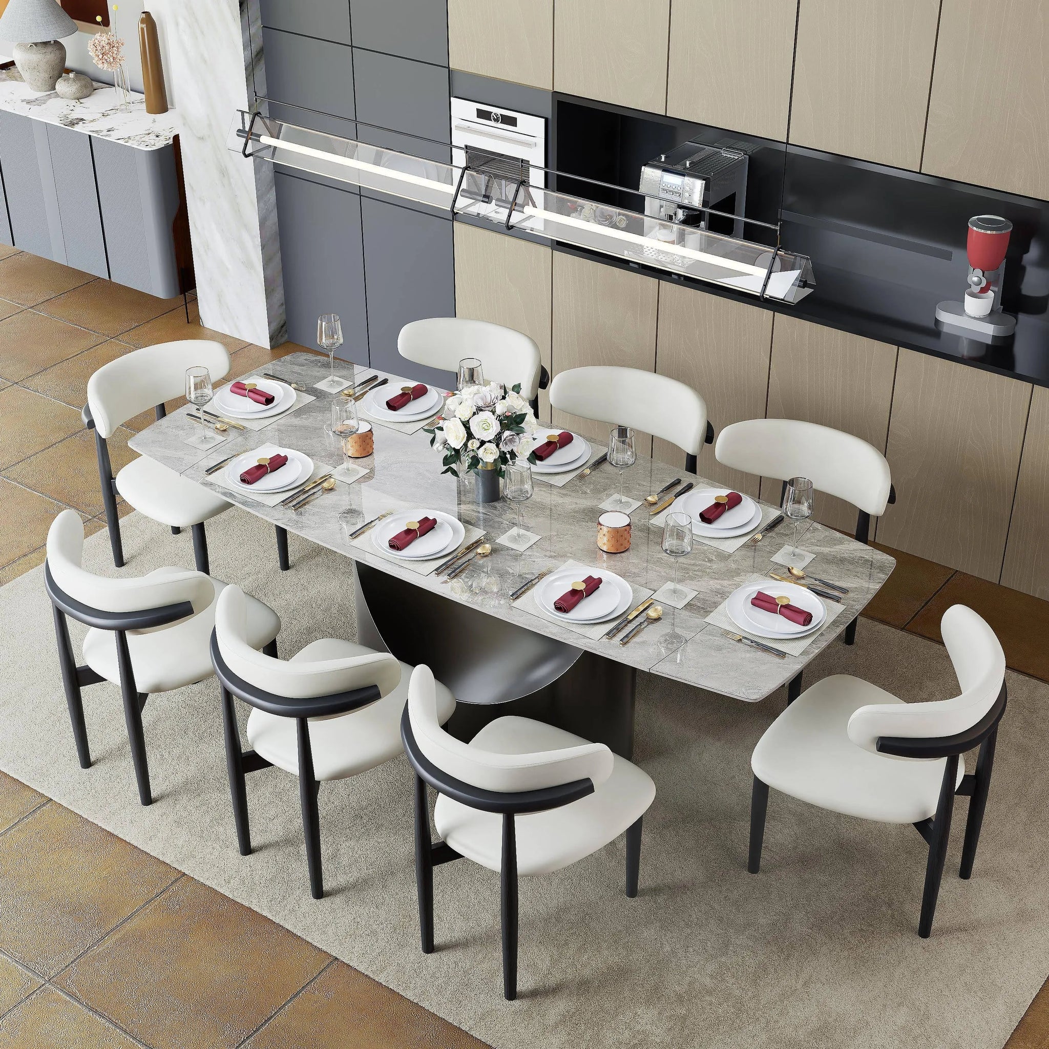 Mid-Century Modern Dining Chair | Solid Wood with Custom Upholstery Options (Set of Two)