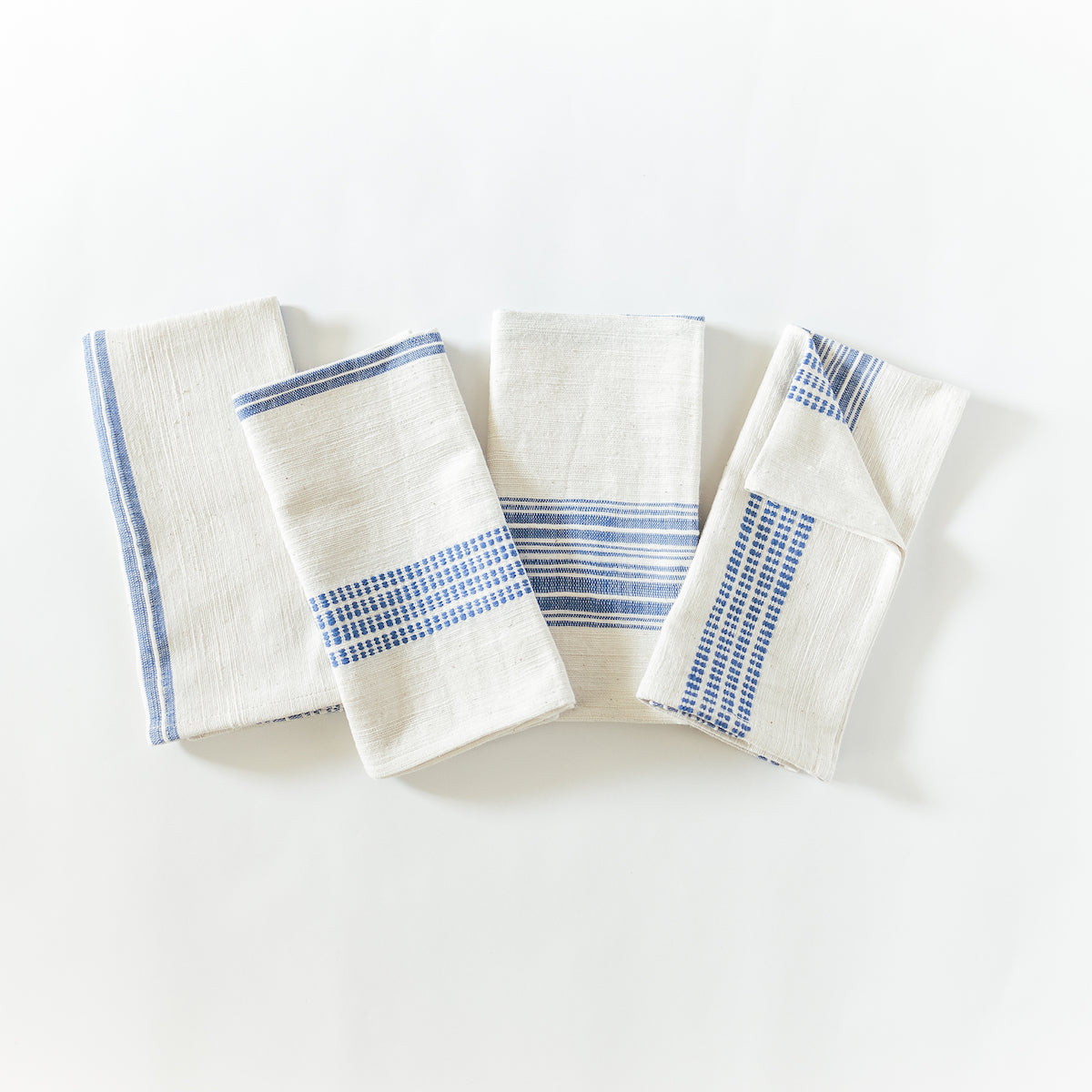 Aden Cotton Dinner Napkin Natural with Grey Set of 6
