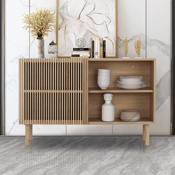 Modern Wood Grain Sideboard with Sliding Door | Versatile Storage for Any Room