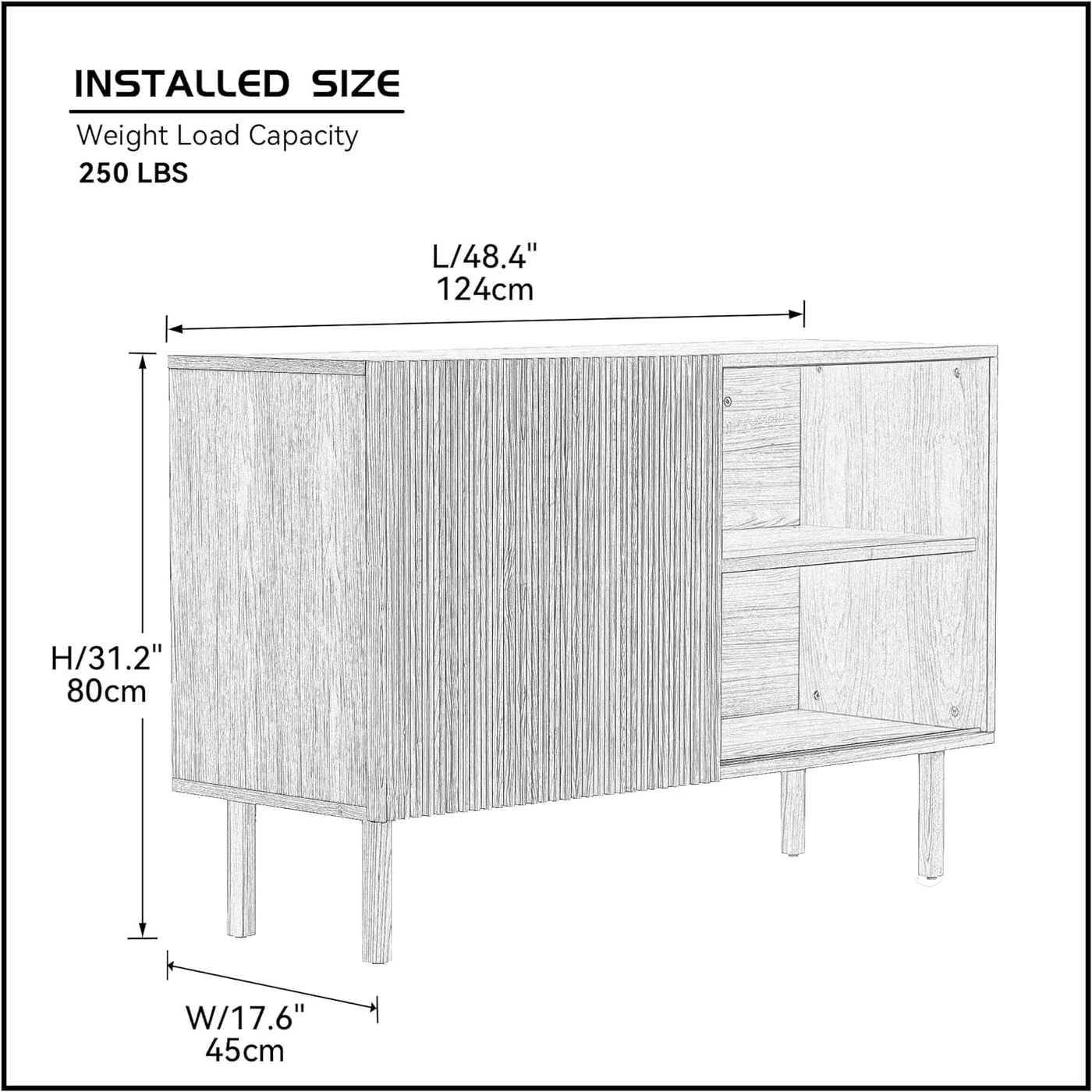 Modern Wood Grain Sideboard with Sliding Door | Versatile Storage for Any Room