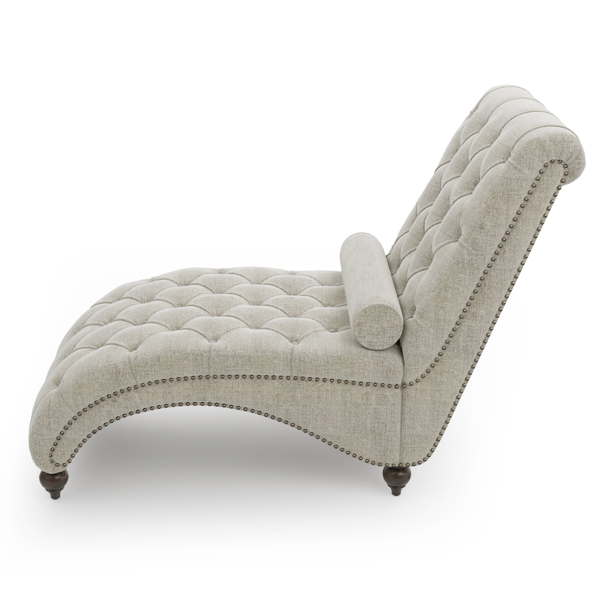 68” Linen Tufted Chaise Lounge
