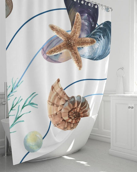 Seashell Style Shower Curtain 72"X72"
