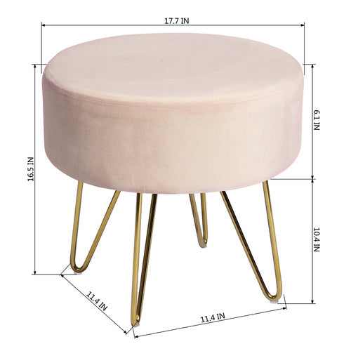 Pink and Gold Decorative Ottoman