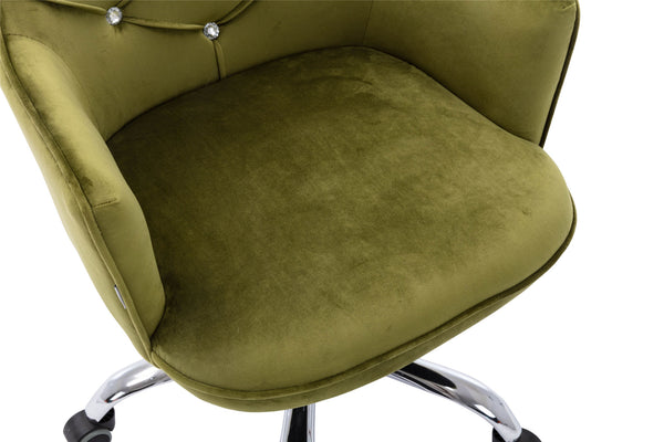Green Velvet Swivel Shell Chair