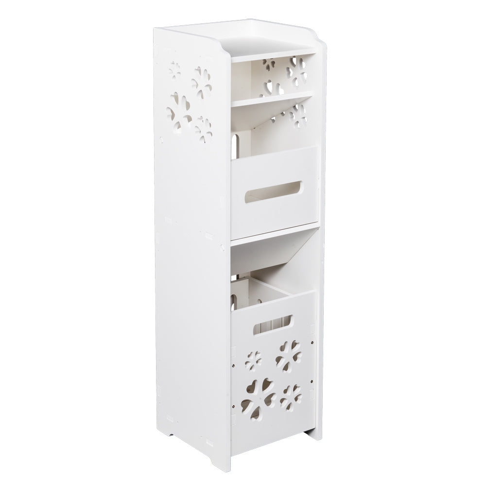 3-tier Bathroom Storage Cabinet with Garbage Can