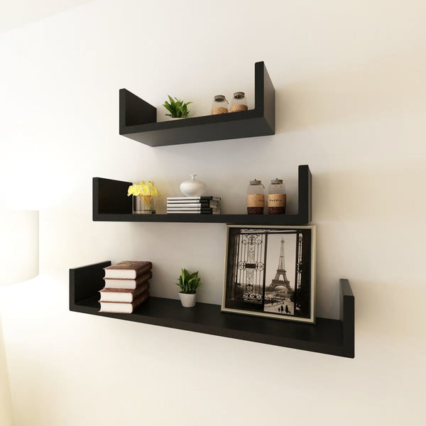 Floating Wall Display Shelves - Set of 3