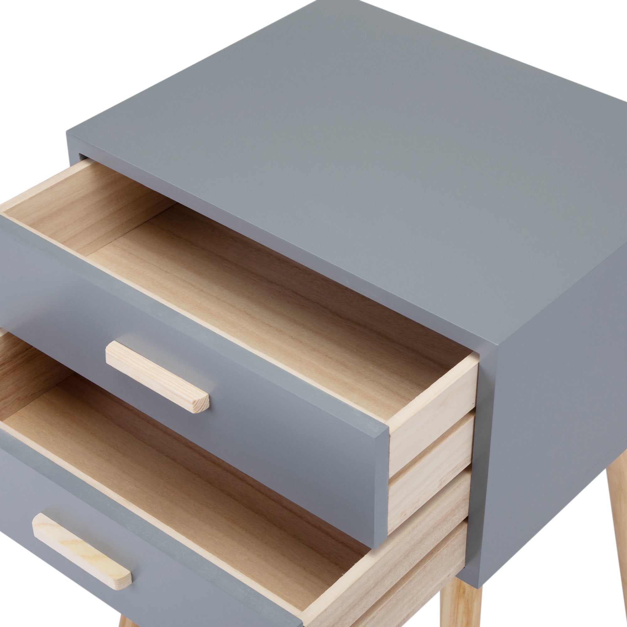 Nightstand Shelf with 2 Drawers - Set of 2