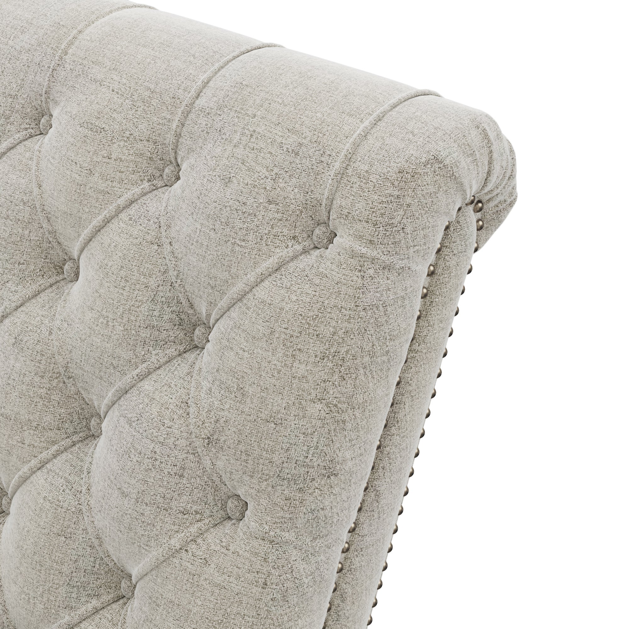 68” Linen Tufted Chaise Lounge