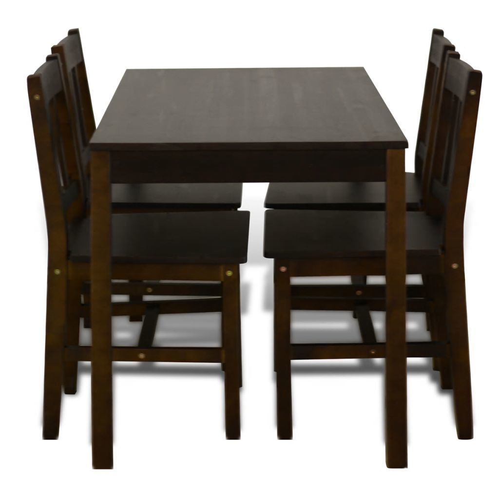 Wooden Dining Table with 4 Chairs