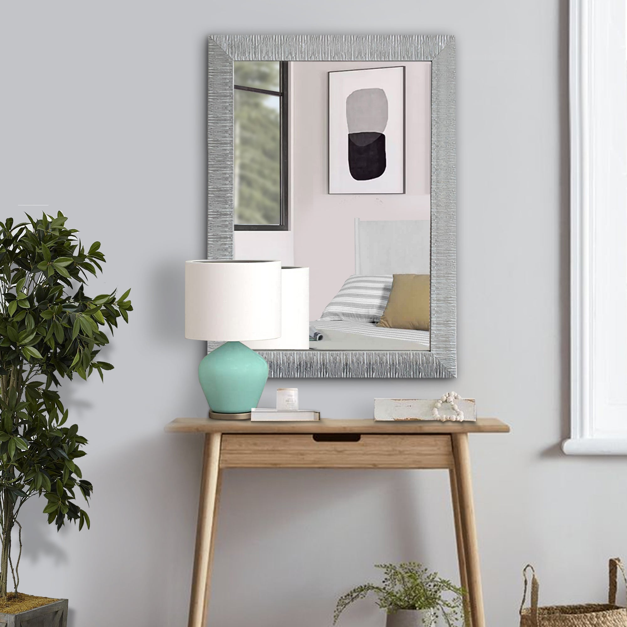 Wood Encased Wall Mirror