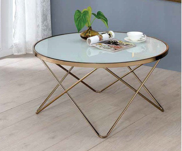 Champagne & Frosted Glass Coffee Table