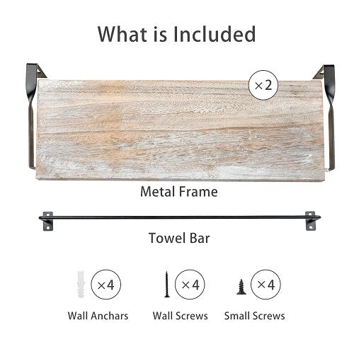Floating Shelves with Towel Bar