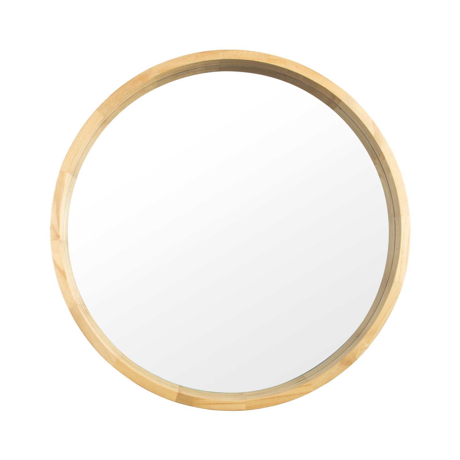 Circle Mirror with Wood Frame